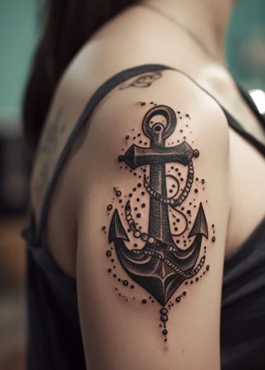 Tatouage noir et gris par Mélanie