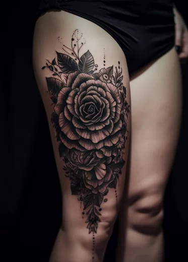 Tatouage noir et gris par Mélanie