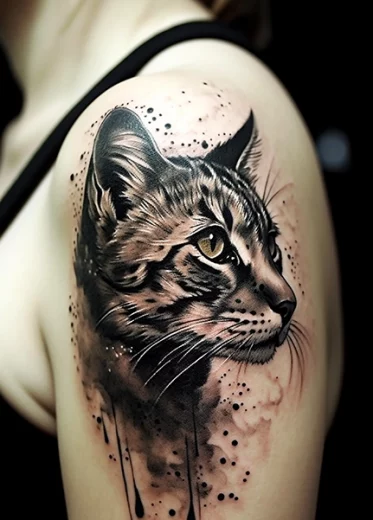 Tatouage noir et gris par Mélanie