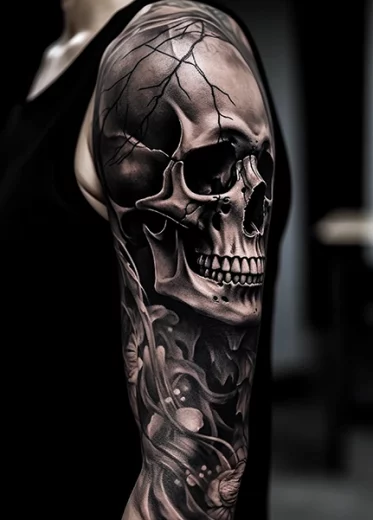 Tatouage noir et gris par Julien